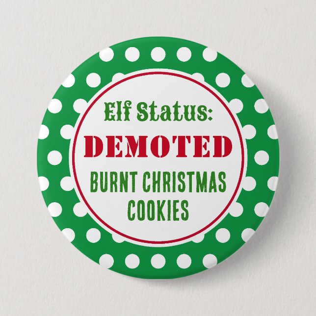 Funny Naughty Christmas Elf Button (Vorderseite)