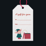 Funny Naughty Christmas Elf Geschenkanhänger<br><div class="desc">Dieses alberne Design mit einem Elf,  der unartige und grobe Dinge tut. Humorvoll und niedlich und voller Spaß. Das ist das perfekte Geschenketikett für Freunde und Leute,  die den Urlaub hassen. Geheimer Santa und weißer Elefant geeignet.</div>