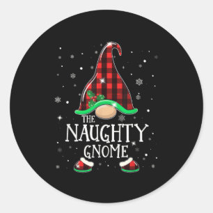 Funny Naughty Gnome Buffalo Kariert Matching Chris Runder Aufkleber