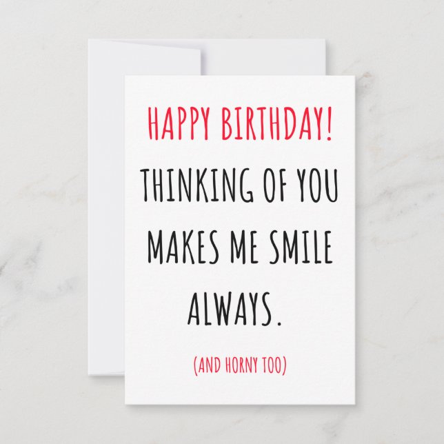 Funny Naughty Happy Birthday Card für Ihm & sie Dankeskarte (Vorderseite)