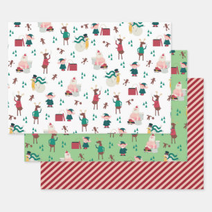 Funny Naughty Holiday Wrapping Paper Flat Sheets Geschenkpapier Set