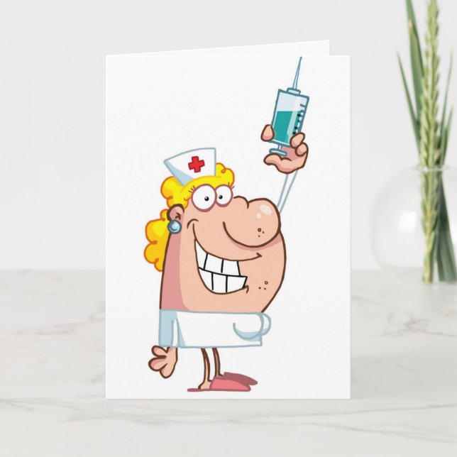Funny naughty Krankenschwester Cartoon personalisi Karte (Vorderseite)
