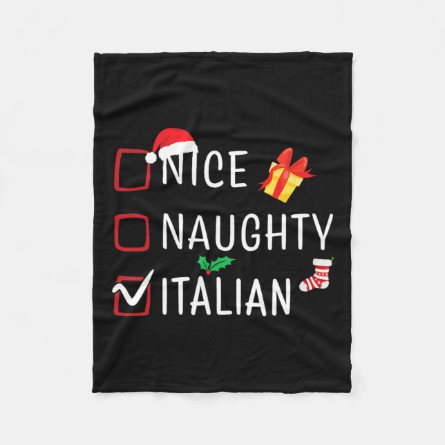 Funny Naughty Nice Italienische Weihnachtsfamilie  Fleecedecke (Vorderseite)