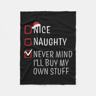 Funny Naughty Nice Weihnachtsfamilie Pajama Men Wo Fleecedecke