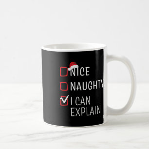 Funny Naughty Nice Weihnachtsfamilie Pajama Men Wo Kaffeetasse