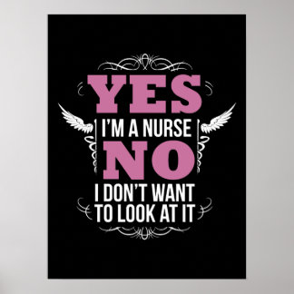 Funny Naughty Nurse Unglaublich witzig Krankenpfle Poster
