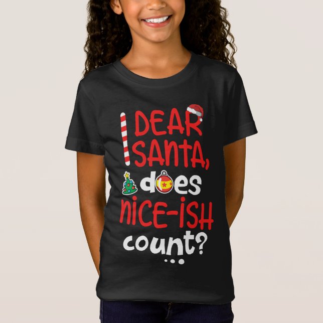 Funny Naughty Weihnachten Liebe Santa Mais Nice-is T-Shirt (Vorderseite)