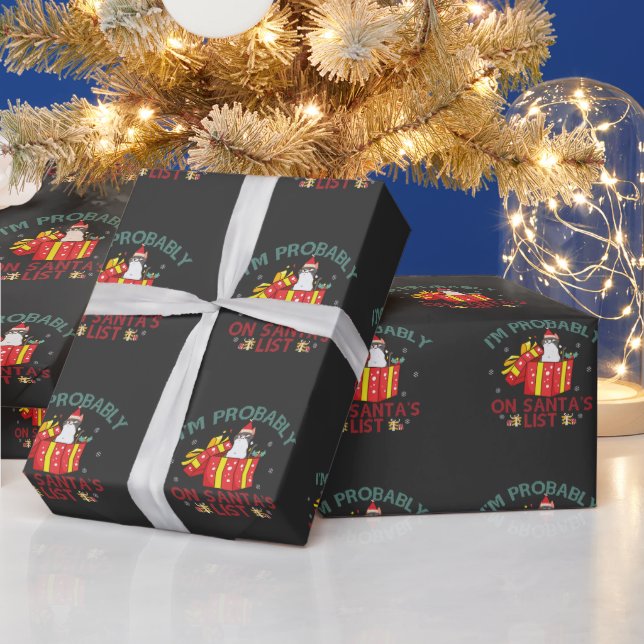Funny Naughty Xmas bin ich wahrscheinlich auf der  Geschenkpapier (Feiertage)