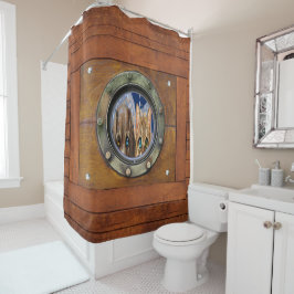 Funny Nautical Porthole rideau de douche