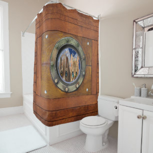 Funny Nautical Porthole rideau de douche