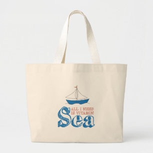 Funny Nautical Zitat Sailboat Zeichne Vitamin Sea Jumbo Stoffbeutel