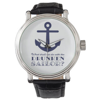 Funny Naval Drunksailor Sea Shanty Nautical Armbanduhr
