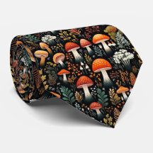 Funny Neck Tie mit Mushroom Pattern