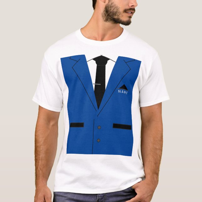 Funny Necktie T - Shirt mit Anzug Individuelle Nam (Vorderseite)
