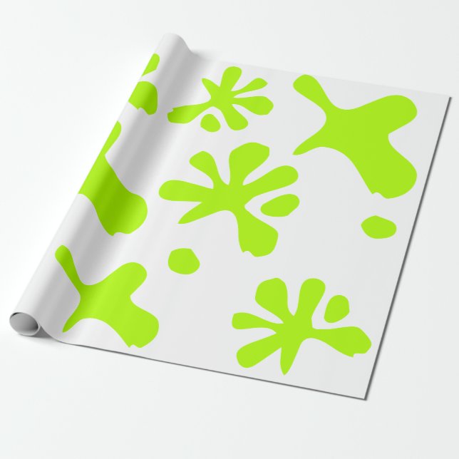 Funny neon grüne Schleime Farbe spritzig spieleris Geschenkpapier (Ungerollt)