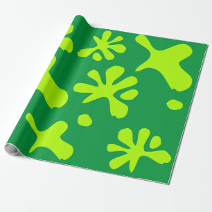 Funny neon grüne Schleimfarbe Splash Muster Kinder Geschenkpapier