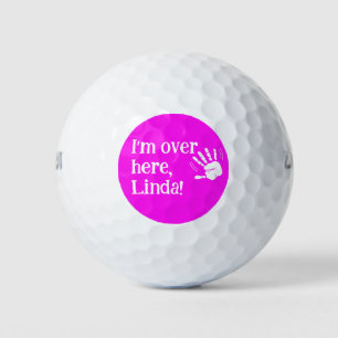 Funny Neon Ich bin hier drüben Golf Balls Golfball