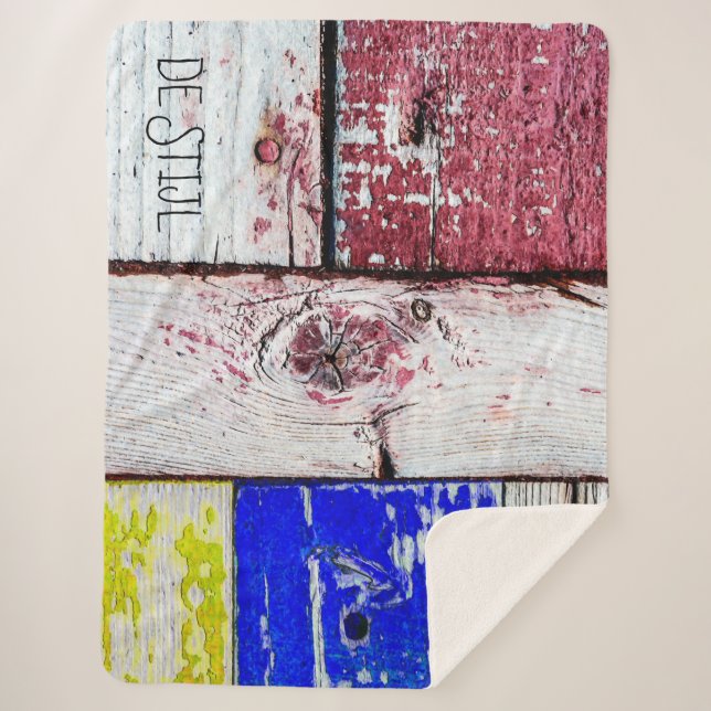 Funny Neoplasticism Holzkunst Stil anpassbar Sherpadecke (Vorderseite)