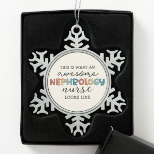 Funny Nephrology Nurse Phantastische Wertschätzung Schneeflocken Zinn-Ornament