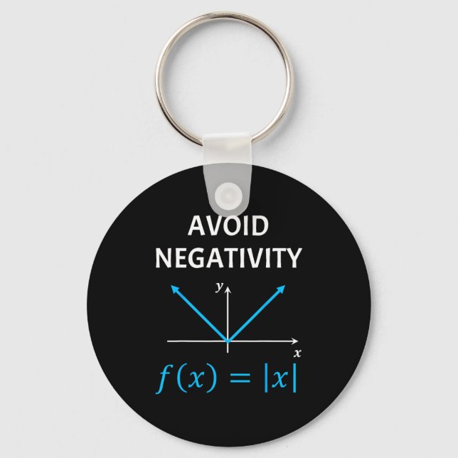 Funny Nerdy Avoid Negativity Algebra Math Pun Math Schlüsselanhänger (Vorderseite)