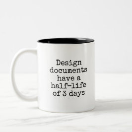 Funny Nerdy Design Document Office Zweifarbige Tasse