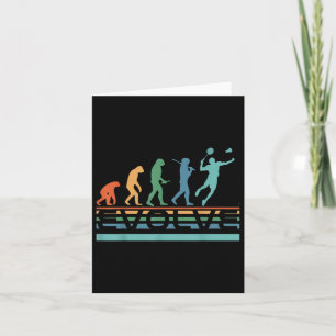 Funny Nerdy Evolve Badminton Player Evolution Spor Karte
