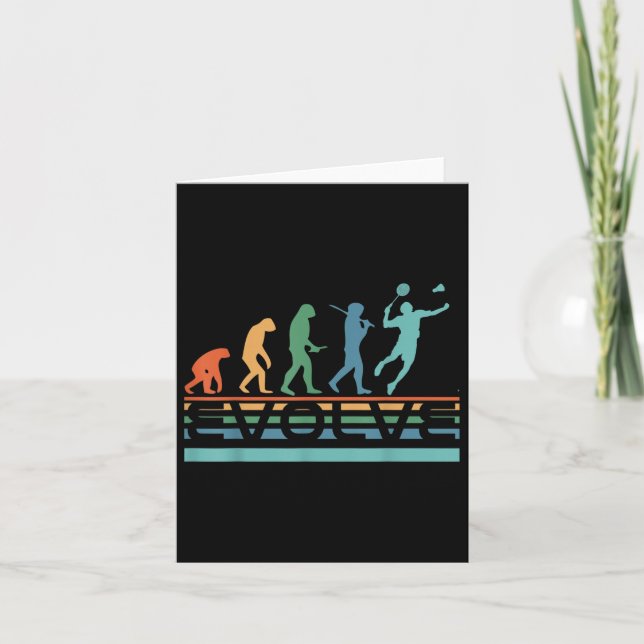 Funny Nerdy Evolve Badminton Player Evolution Spor Karte (Vorderseite)