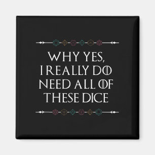 Funny Nerdy Gaming D20 Rpg Dice Sprichwort Quote G Magnet
