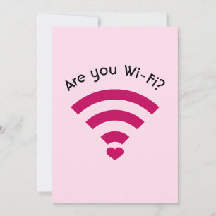 Funny Nerdy Wi-Fi Valentines Carte Plat