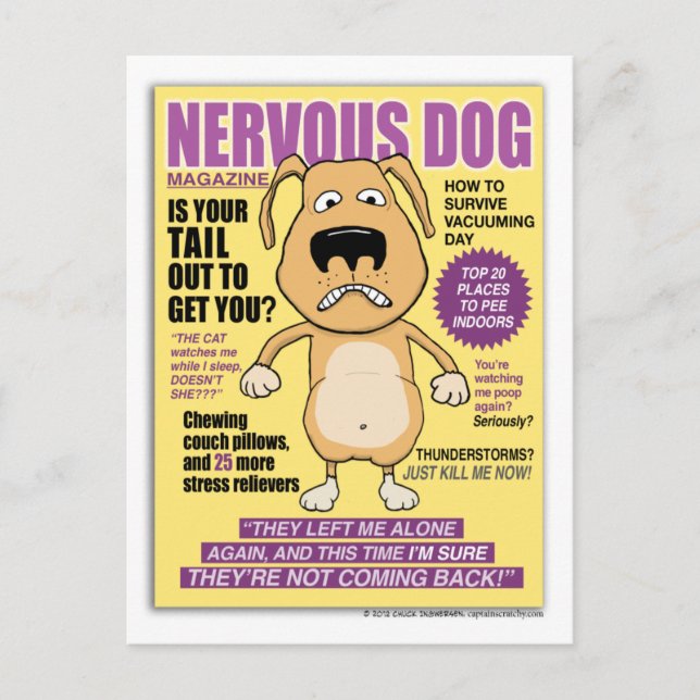 Funny Nervous Dog Magazine carte postale (Devant)