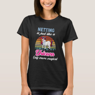 Funny Netting Design Retro Unicorn Vintager Sonnen T-Shirt