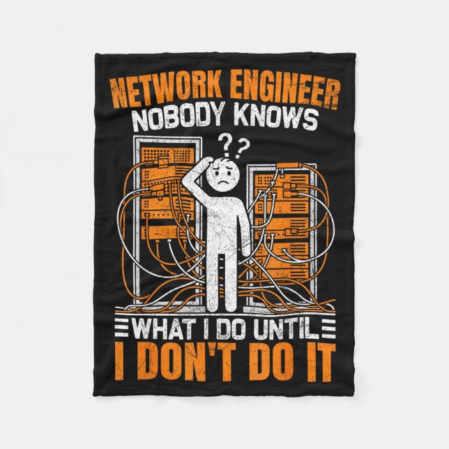 Funny Network Engineer Design For Men Network Engi Fleecedecke (Vorderseite)