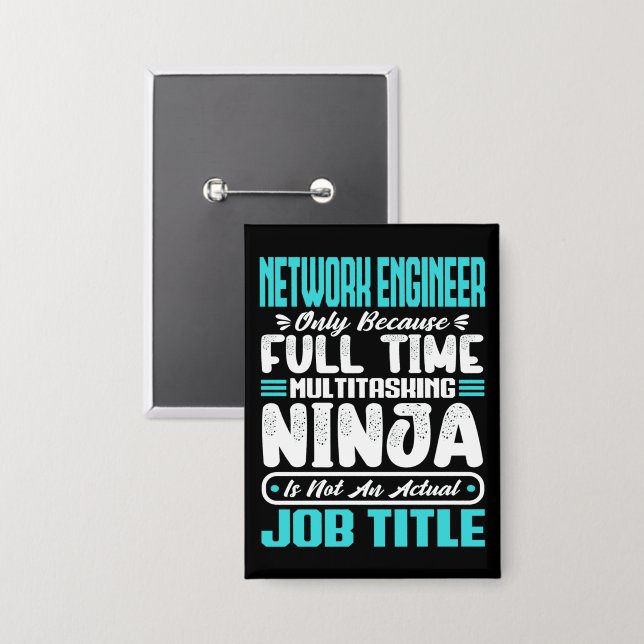 Funny Network Engineer Job Title Professionals Button (Vorderseite/Rückseite)
