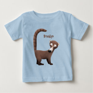 Funny neugierig coatimundi Cartoon Illustration Baby T-shirt