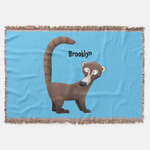 Funny neugierig coatimundi Cartoon Illustration Decke