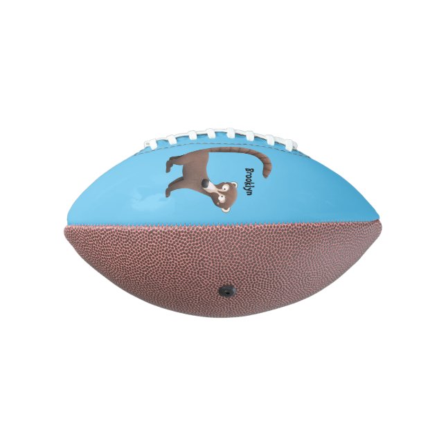 Funny neugierig coatimundi Cartoon Illustration Football (Gedreht 270)