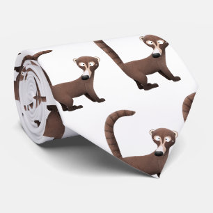 Funny neugierig coatimundi Cartoon Illustration Krawatte