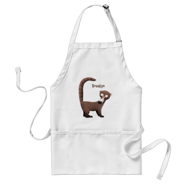 Funny neugierig coatimundi Cartoon Illustration Schürze (Vorne)