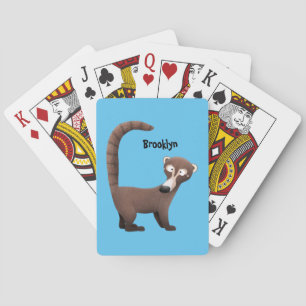 Funny neugierig coatimundi Cartoon Illustration Spielkarten