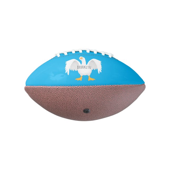 Funny neugierig Hausgans Cartoon Illustration Football (Gedreht 270)