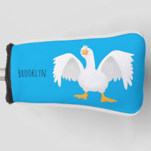 Funny neugierig Hausgans Cartoon Illustration Golf Headcover