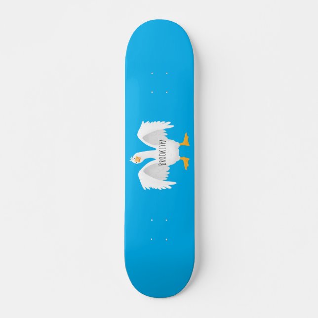 Funny neugierig Hausgans Cartoon Illustration Skateboard (Vorne)