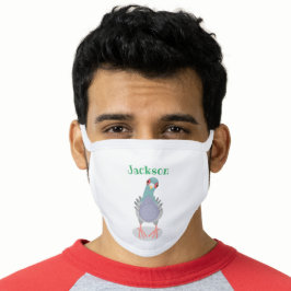 Funny neugierig Taube Cartoon Illustration Mund-Nasen-Maske
