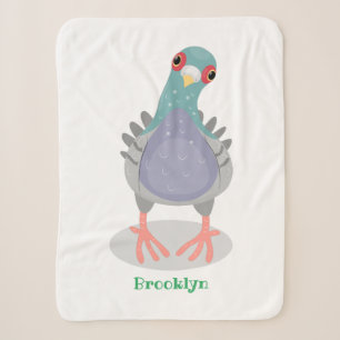 Funny neugierig Taube Cartoon Illustration Sherpadecke