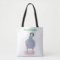 Funny neugierig Taube Cartoon Illustration