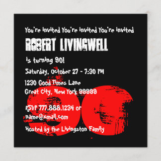 Funny Neunzig Jahre alt 90. Geburtstag Template A0 Einladung