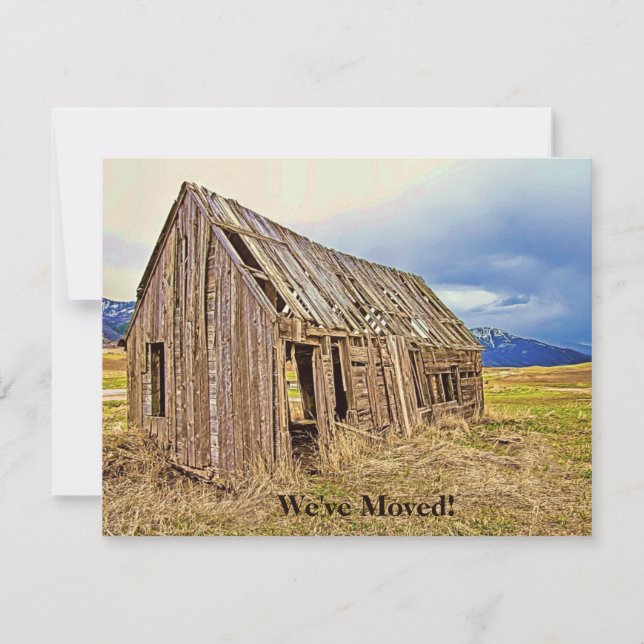 Funny New Address Faire-part rustique (Devant)