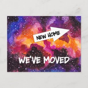 Funny New Address in Cosmic Outer Space Moving Ankündigungspostkarte