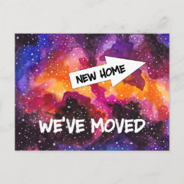 Funny New Address in Cosmic Outer Space Moving Ankündigungspostkarte