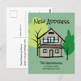 Funny New Address Mouncement Ankündigung Postcard Postkarte